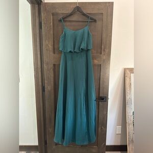 Azazie Asymmetrical Dress in Deep Teal